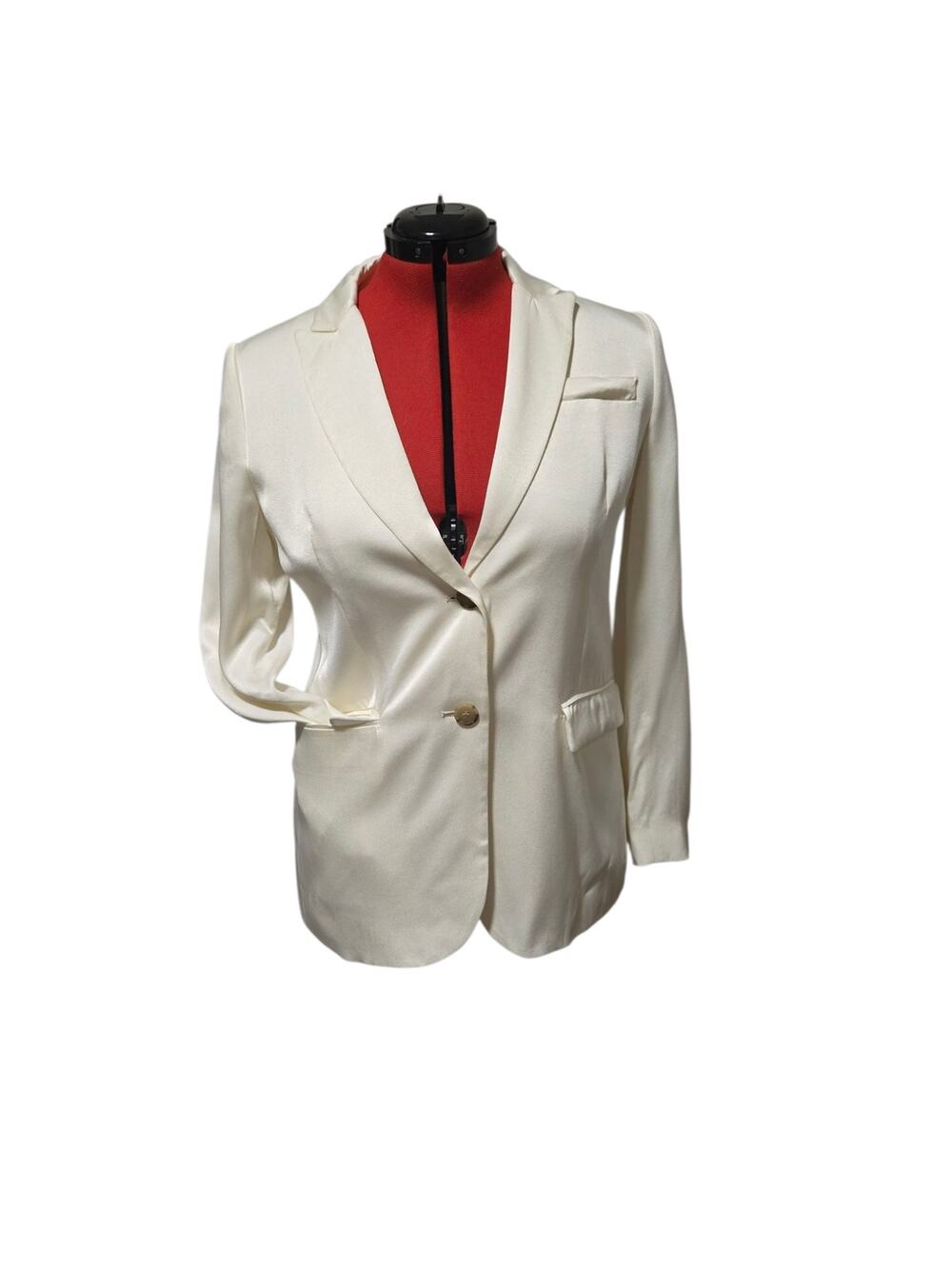 J Crew pearl white blazer with pockets, size 6